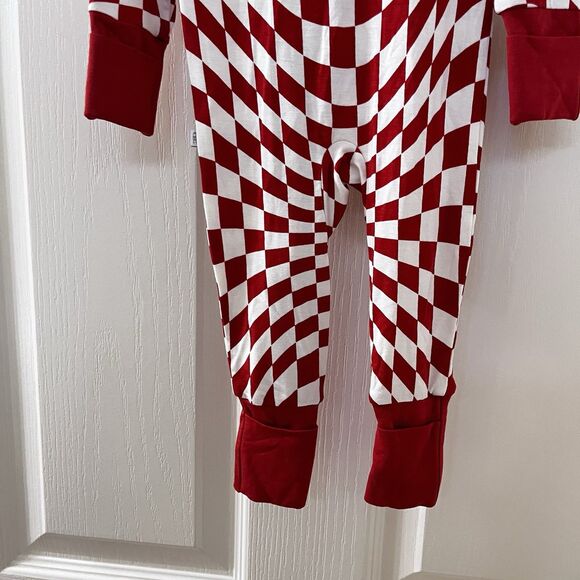 Brixton Phoenix Candy Check Bamboo Zip Romper Zippy Burnt Orange SZ Newborn NWT - Picture 12 of 15